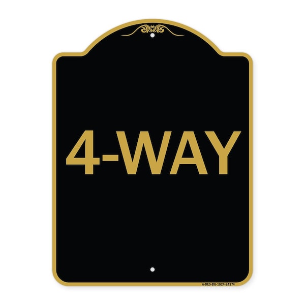 Signmission Designer Series Sign-4-Way, Black & Gold Aluminum Architectural Sign, 18" x 24", BG-1824-24374 A-DES-BG-1824-24374 - main